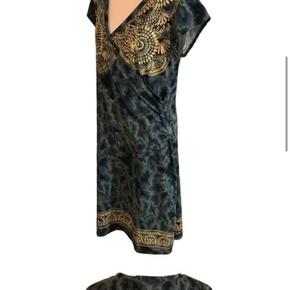 Athleta Nectar Tattoo Mottle Dye faux wrap dress - Picture 7 of 9